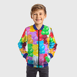 Бомбер детский Мармеладные мишки разноцветные, цвет: 3D-синий — фото 2