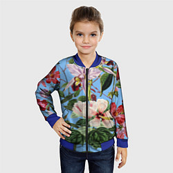 Бомбер детский Цветы Сине-Цветочный Букет, цвет: 3D-синий — фото 2
