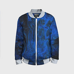 Бомбер детский Синий абстрактный дым, цвет: 3D-серый