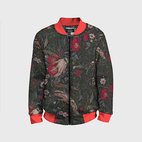 Детский бомбер Ботаника / 3D-Красный – фото 1