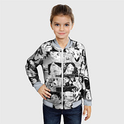 Бомбер детский Клинок рассекающий демонов паттерн, цвет: 3D-серый — фото 2