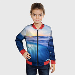 Бомбер детский Грань между небом и водой, цвет: 3D-красный — фото 2