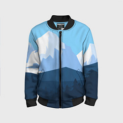 Бомбер детский Горы, лес, канатная дорога, цвет: 3D-черный