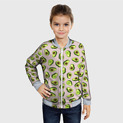 Бомбер детский Авокадо, текстильный паттерн, цвет: 3D-серый — фото 2