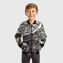 Бомбер детский Межпланетная урбанистическая футуристическая компо, цвет: 3D-черный — фото 2