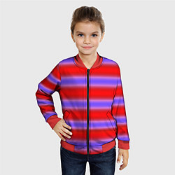 Бомбер детский Striped pattern мягкие размытые полосы красные фио, цвет: 3D-красный — фото 2