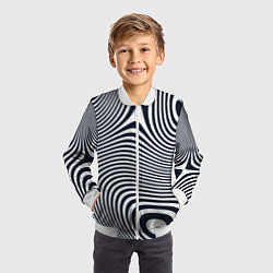 Бомбер детский Гипнотические волны, цвет: 3D-белый — фото 2