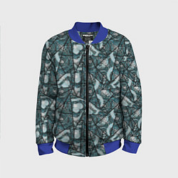 Детский бомбер Гранжевый абстрактный узор на темно сером фоне