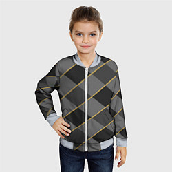 Бомбер детский Серебром в клетку, цвет: 3D-серый — фото 2