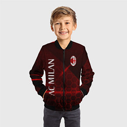 Бомбер детский Ac milan Соты, цвет: 3D-черный — фото 2