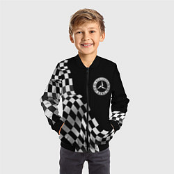 Бомбер детский Mercedes racing flag, цвет: 3D-черный — фото 2
