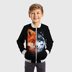 Бомбер детский Волк и Лисица, цвет: 3D-белый — фото 2
