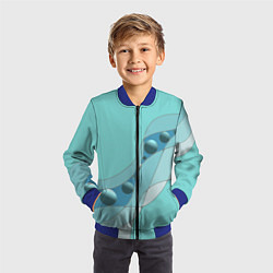 Бомбер детский Голубая геометрическая абстракция Круги и сферы Го, цвет: 3D-синий — фото 2