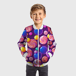 Бомбер детский Сладости для радости, цвет: 3D-белый — фото 2