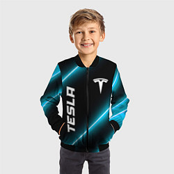 Бомбер детский Tesla неоновые лампы, цвет: 3D-черный — фото 2