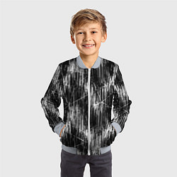 Бомбер детский Черно-белые штрихи, зигзаг, цвет: 3D-серый — фото 2