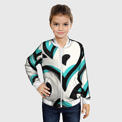 Бомбер детский Узоры в стиле граффити, цвет: 3D-белый — фото 2