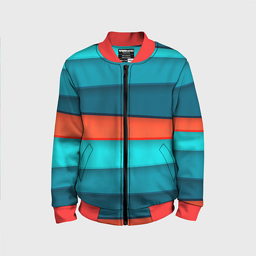 Детский бомбер Геометрические непараллельные пластины / 3D-Красный – фото 1