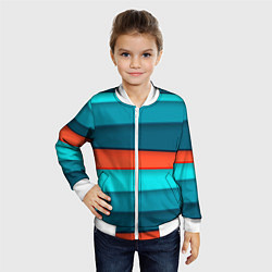 Бомбер детский Геометрические непараллельные пластины, цвет: 3D-белый — фото 2