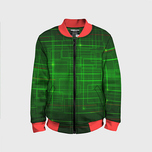 Детский бомбер Нейросеть - текстура / 3D-Красный – фото 1