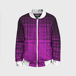 Бомбер детский Абстрактный мозаичный черно - пурпурный узор, цвет: 3D-белый
