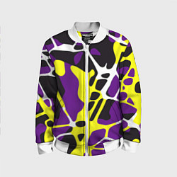 Бомбер детский Яркие пятнистые узоры, цвет: 3D-белый