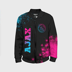 Бомбер детский Ajax - neon gradient: надпись, символ, цвет: 3D-черный