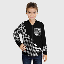 Бомбер детский Porsche racing flag, цвет: 3D-черный — фото 2