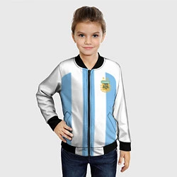 Бомбер детский Сборная Аргентины ЧМ 2022, цвет: 3D-черный — фото 2