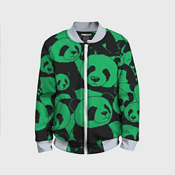 Детский бомбер Panda green pattern