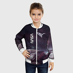 Бомбер детский Космический пейзаж - Saturn - Nasa, цвет: 3D-белый — фото 2