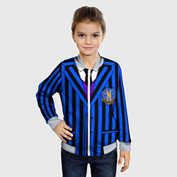 Бомбер детский Ученик академии Невермор: униформа, цвет: 3D-серый — фото 2