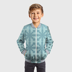 Бомбер детский Снежинки градиент, цвет: 3D-серый — фото 2