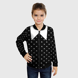 Бомбер детский Уэнздей Аддамс: униформа, цвет: 3D-черный — фото 2