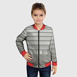 Бомбер детский Серый паттерн из различных блоков, цвет: 3D-красный — фото 2