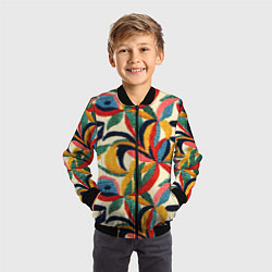 Бомбер детский Эффект вышивки, цвет: 3D-черный — фото 2