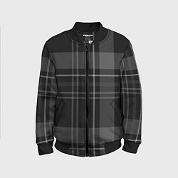 Бомбер детский Темная клетка, цвет: 3D-черный