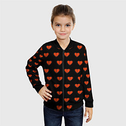 Бомбер детский Разбитые сердца на черном фоне, цвет: 3D-черный — фото 2