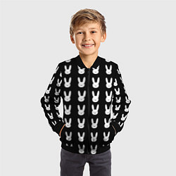 Бомбер детский Bunny pattern black, цвет: 3D-черный — фото 2