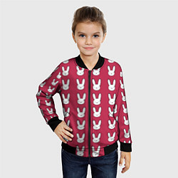 Бомбер детский Bunny Pattern red, цвет: 3D-черный — фото 2