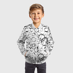 Бомбер детский Нейрографический узор, цвет: 3D-белый — фото 2