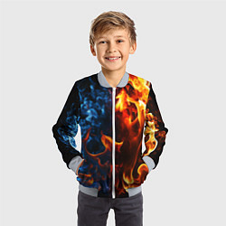 Бомбер детский Битва огней - два пламени, цвет: 3D-серый — фото 2
