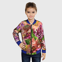 Бомбер детский Райские цветы, цвет: 3D-синий — фото 2
