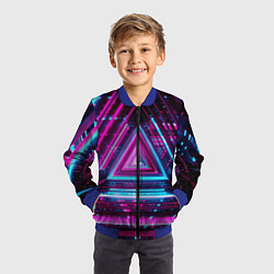 Бомбер детский Неоновые линии, цвет: 3D-синий — фото 2