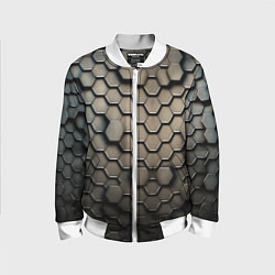 Бомбер детский Сталь и соты, цвет: 3D-белый