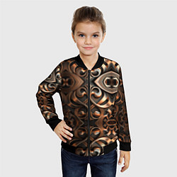 Бомбер детский Золотой узор - паттерн, цвет: 3D-черный — фото 2