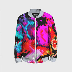 Детский бомбер Pixel neon mosaic