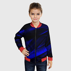 Бомбер детский Geometry blue stripes, цвет: 3D-красный — фото 2