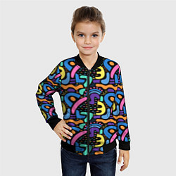 Бомбер детский Multicolored texture pattern, цвет: 3D-черный — фото 2