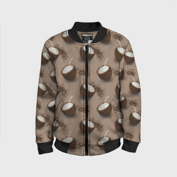 Бомбер детский Кокос и шоколад - паттерн, цвет: 3D-черный